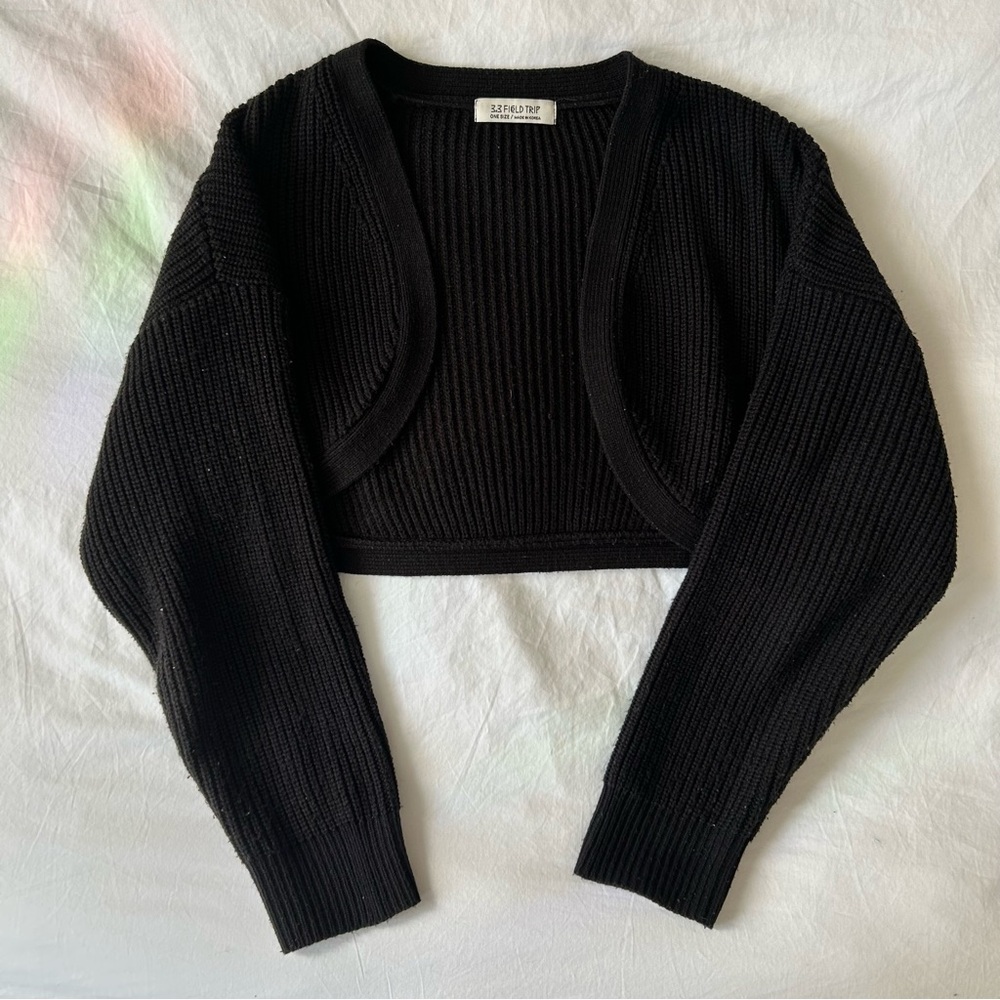ÅLAND Black Cropped Cardigan Bolero